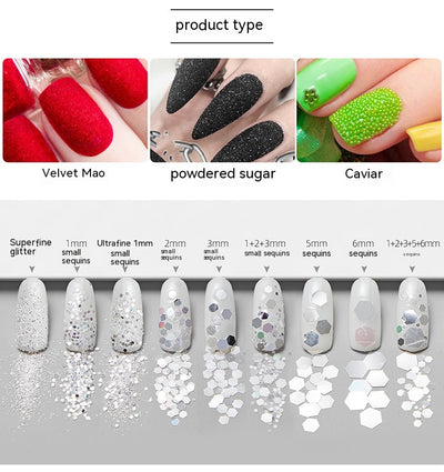Set de Manicura con 12 Colores de Purpurina Degradada y Polvo Láser Holográfico - Image 50