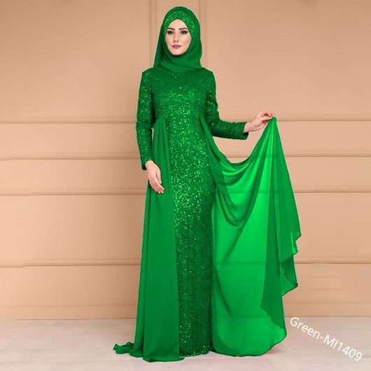 Vestido Largo de Sirena con Lentejuelas Elegante y Ajustado Estilo Retro - Image 18