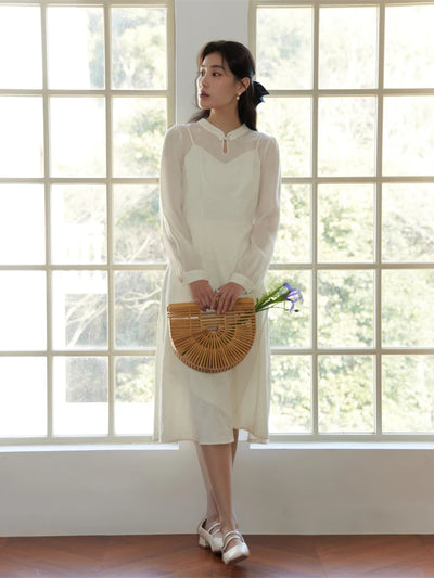 Vestido Doble Tela Primavera Tallas Grandes para Mujer - Image 15