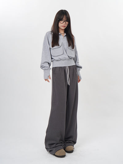 Suéter Gris con Cierre Medio - Pullover sin Capucha - Image 16