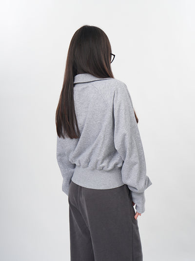Suéter Gris con Cierre Medio - Pullover sin Capucha - Image 19