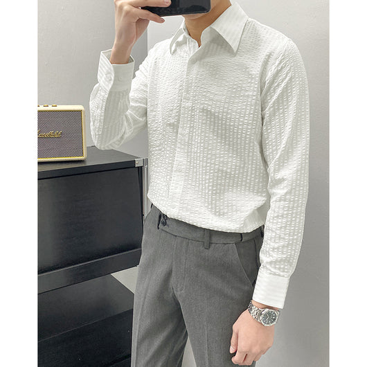 Camisa Striped Modal Antiárrugas para Hombre - Image 8