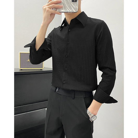 Camisa Striped Modal Antiárrugas para Hombre - Image 9