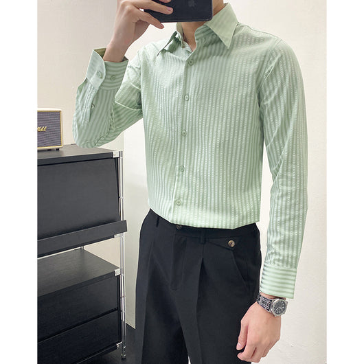 Camisa Striped Modal Antiárrugas para Hombre - Image 11