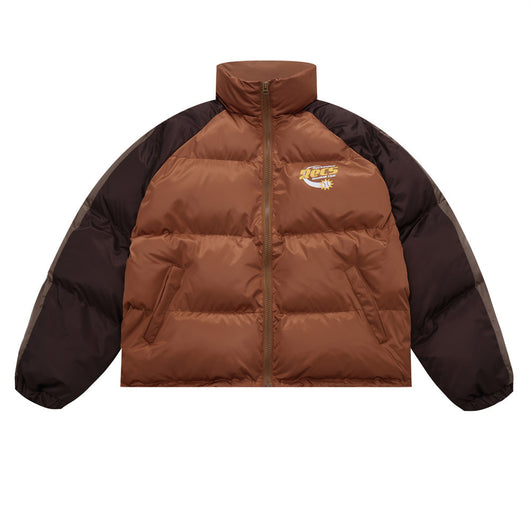 Chaqueta Acolchada de Algodón con Cuello Alto y Estampado Americano - Image 7