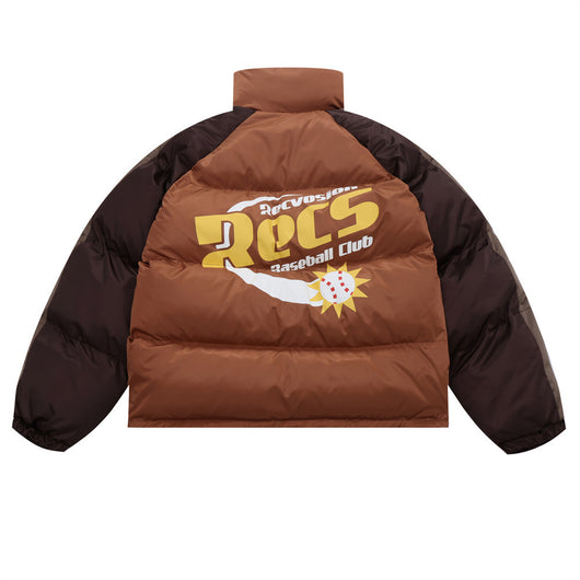 Chaqueta Acolchada de Algodón con Cuello Alto y Estampado Americano - Image 10