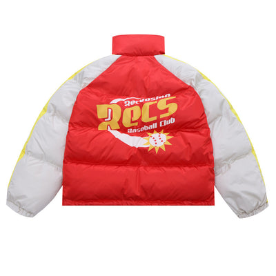 Chaqueta Acolchada de Algodón con Cuello Alto y Estampado Americano - Image 13