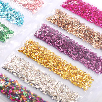 Fragmentos de Vidrio Diamante para Uñas - Acabado Oro y Plata - Image 17