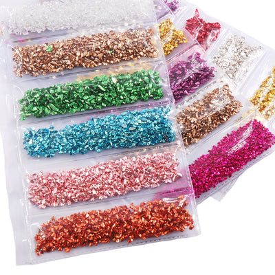 Fragmentos de Vidrio Diamante para Uñas - Acabado Oro y Plata - Image 20