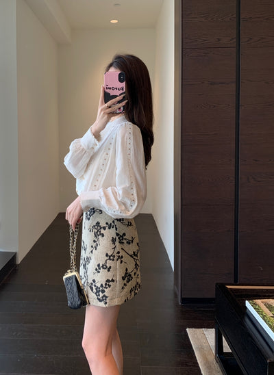 Blusa Blanca para Primavera y Verano con Mangas Tipo Linterna Francesa - Image 34