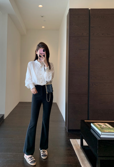 Blusa Blanca para Primavera y Verano con Mangas Tipo Linterna Francesa - Image 35