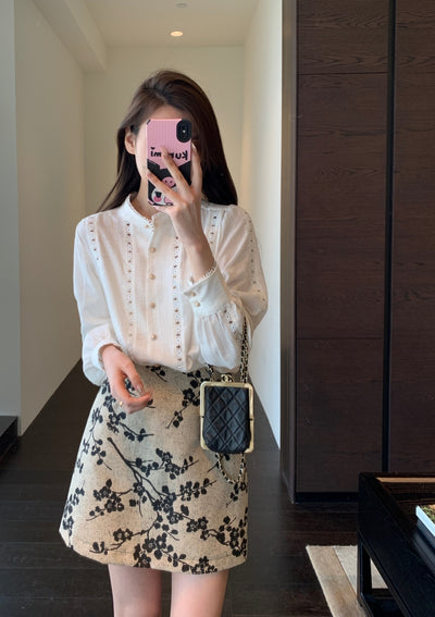 Blusa Blanca para Primavera y Verano con Mangas Tipo Linterna Francesa - Image 56