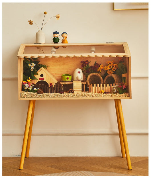 Wooden pet incubator with a clear acrylic skylight lid, measuring 40x30x30cm, suitable for small animals. - Image 24