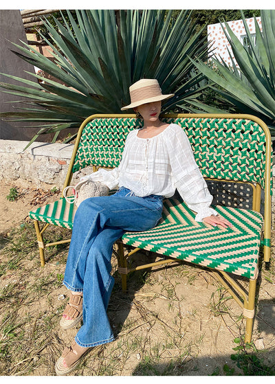 Blusa Francesa Blanca de Manga Larga para Mujer - Image 28