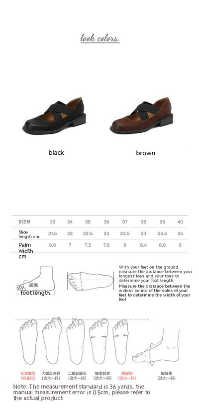 Zapatos Retro de Cuero Gamuza con Tacón Bajo y Elástico Ajustable - Image 27