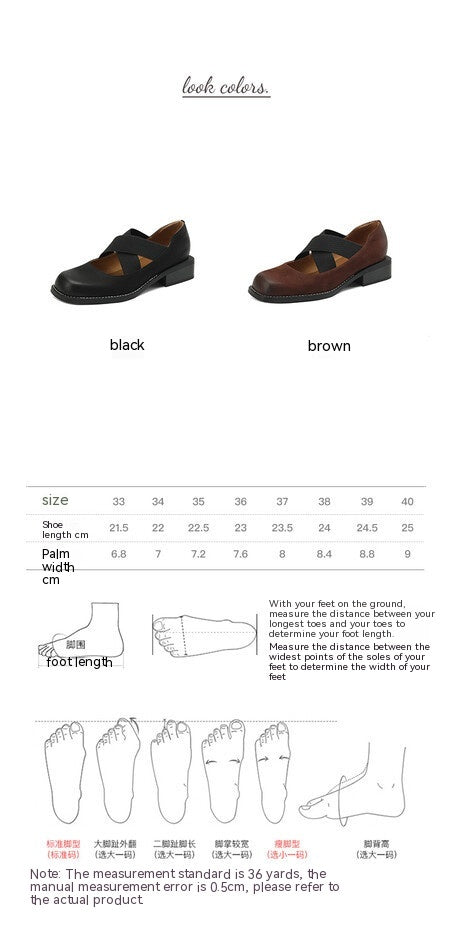 Zapatos Retro de Cuero Gamuza con Tacón Bajo y Elástico Ajustable - Image 27