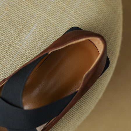 Zapatos Retro de Cuero Gamuza con Tacón Bajo y Elástico Ajustable - Image 31