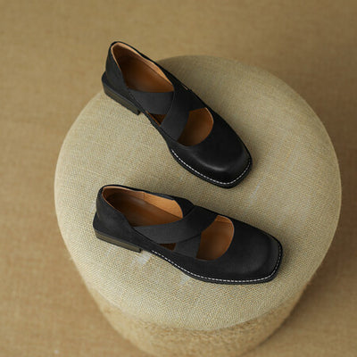 Zapatos Retro de Cuero Gamuza con Tacón Bajo y Elástico Ajustable - Image 40