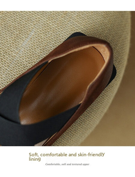 Zapatos Retro de Cuero Gamuza con Tacón Bajo y Elástico Ajustable - Image 45
