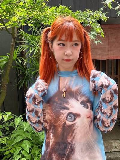 Blusa Estampado Gatos Transpirable con Protección Solar y Malla Elástica - Image 8