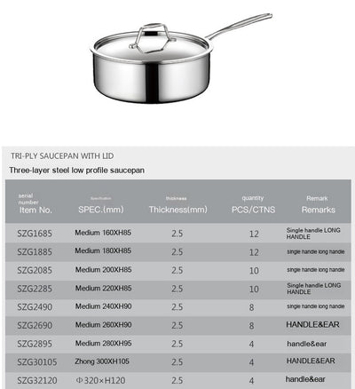 Olla para Salsas de Acero Inoxidable 304 con Fondo Triple y Asa Simple - Image 9