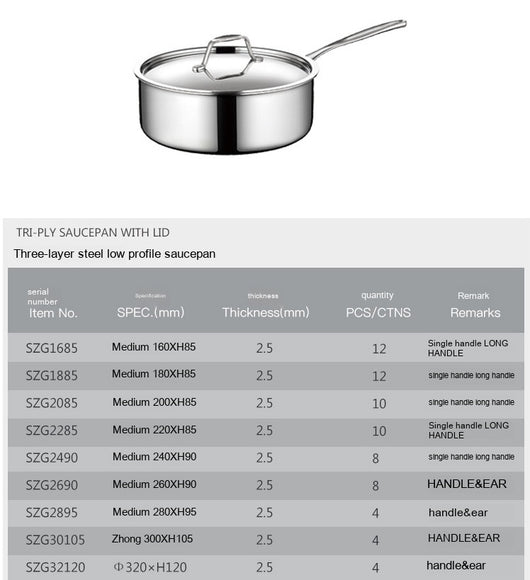 Olla para Salsas de Acero Inoxidable 304 con Fondo Triple y Asa Simple - Image 9