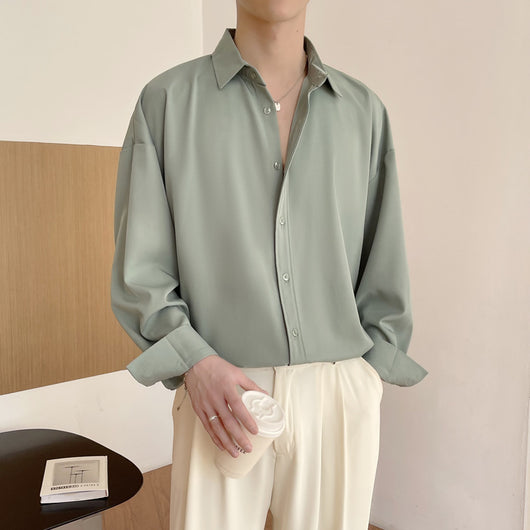 Camisa Hombre Estilo Retro con Drapeado sin Planchado - Image 10