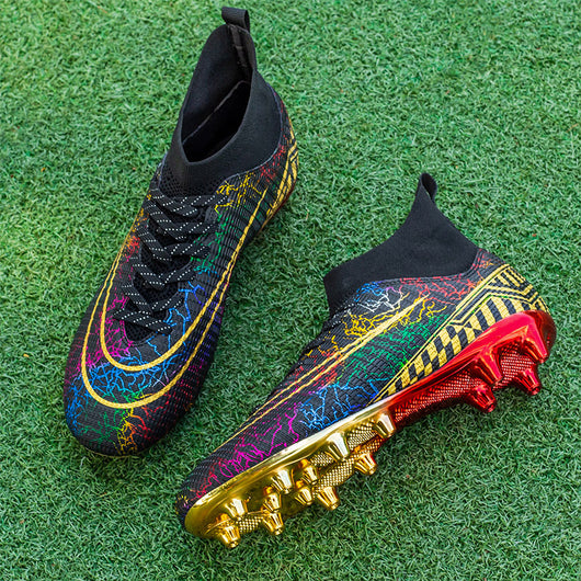 Botines de Fútbol Profesionales con Suela Dorada para Pasto Sintético - Image 10