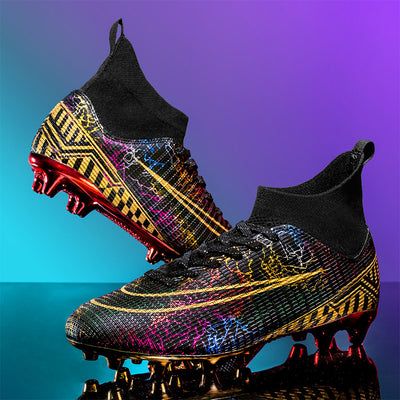 Botines de Fútbol Profesionales con Suela Dorada para Pasto Sintético - Image 11