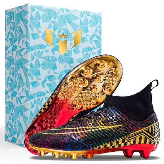 Botines de Fútbol Profesionales con Suela Dorada para Pasto Sintético - Image 12