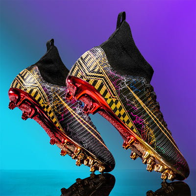Botines de Fútbol Profesionales con Suela Dorada para Pasto Sintético - Image 19