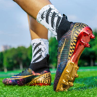 Botines de Fútbol Profesionales con Suela Dorada para Pasto Sintético - Image 20