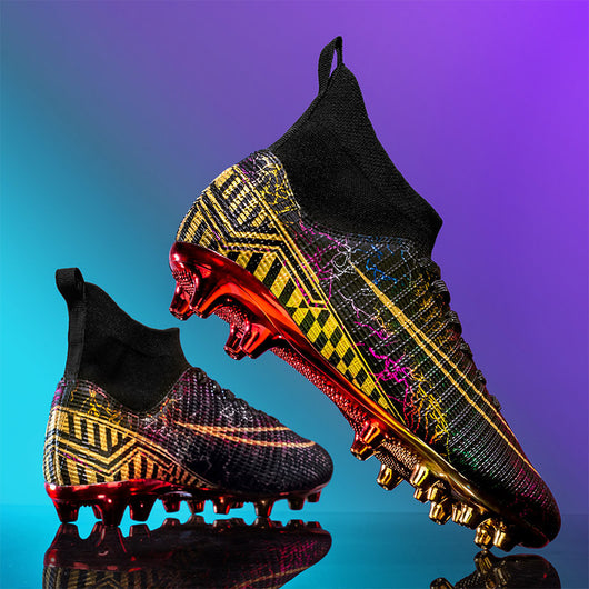Botines de Fútbol Profesionales con Suela Dorada para Pasto Sintético - Image 22