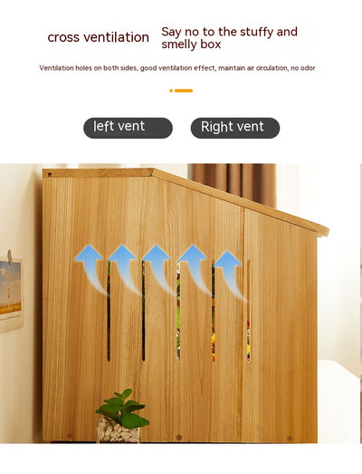 Wooden pet incubator with a clear acrylic skylight lid, measuring 40x30x30cm, suitable for small animals. - Image 37
