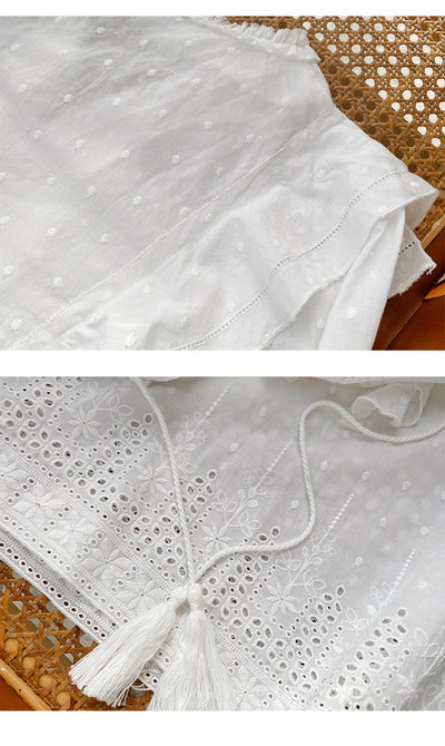 Blusa Blanca Francesa con Mangas Abullonadas - Image 16