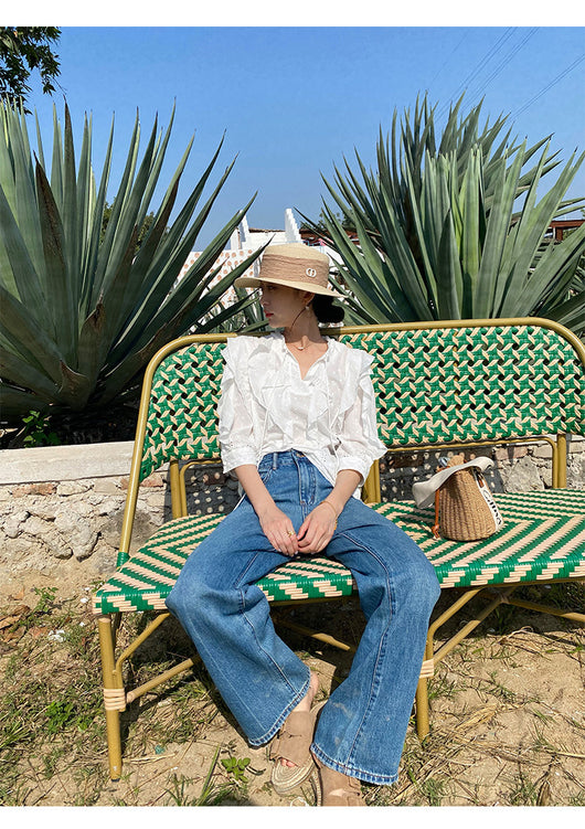Blusa Blanca Francesa con Mangas Abullonadas - Image 25
