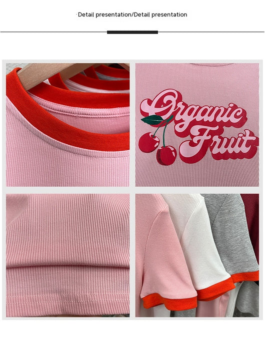 Camiseta Crop Top Ajustada de Manga Corta para Mujer - Image 8