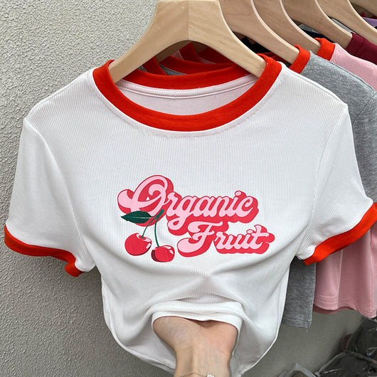 Camiseta Crop Top Ajustada de Manga Corta para Mujer - Image 9