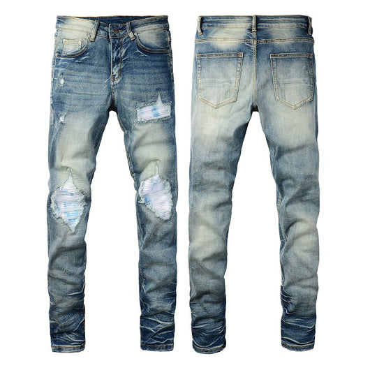 Jeans Rotos con Parches de Color Estilo Retro - Image 22