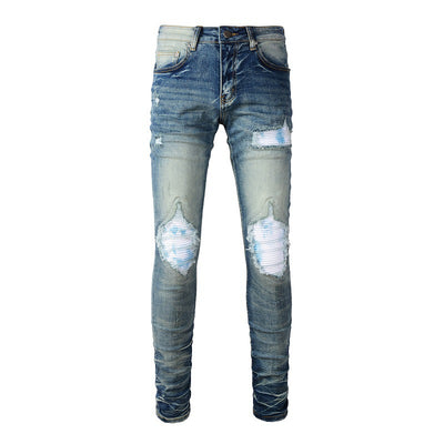 Jeans Rotos con Parches de Color Estilo Retro - Image 30
