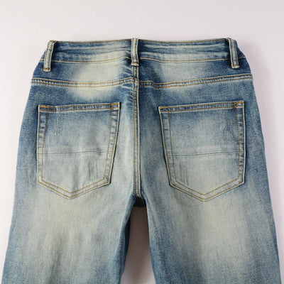 Jeans Rotos con Parches de Color Estilo Retro - Image 35