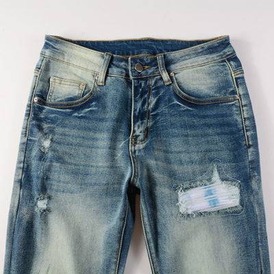 Jeans Rotos con Parches de Color Estilo Retro - Image 37