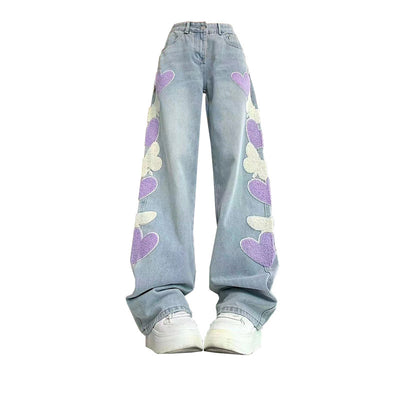 Pantalones Vaqueros Vintage con Bordado de Mariposas en Tela Pasta - Image 33