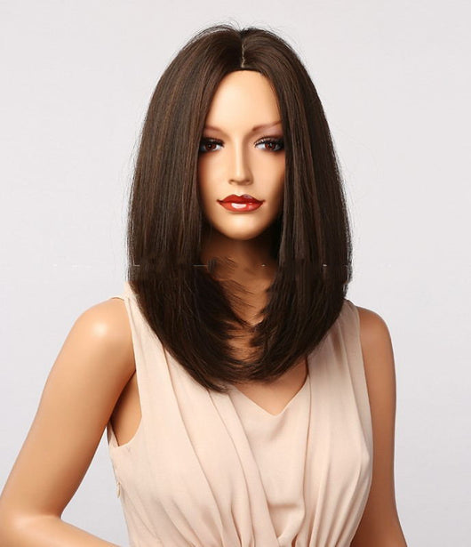 Peluca Corta Liso de Cabello Sintético Resistente al Calor - Image 7