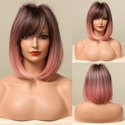 Peluca Corta Liso de Cabello Sintético Resistente al Calor - Image 8