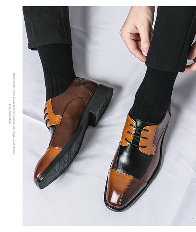 Zapatos de Cuero Talla Grande con Punta Cuadrada - Elegancia Formal y Casual - Image 22