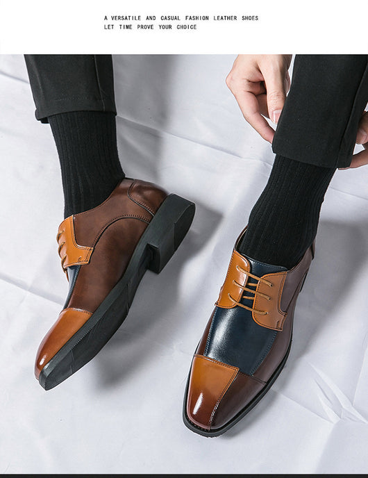 Zapatos de Cuero Talla Grande con Punta Cuadrada - Elegancia Formal y Casual - Image 24