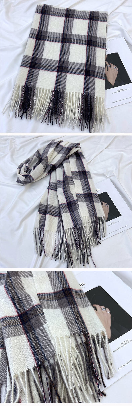 Bufanda Cuadros Mujer - Abrigo Otoño e Invierno - Image 17