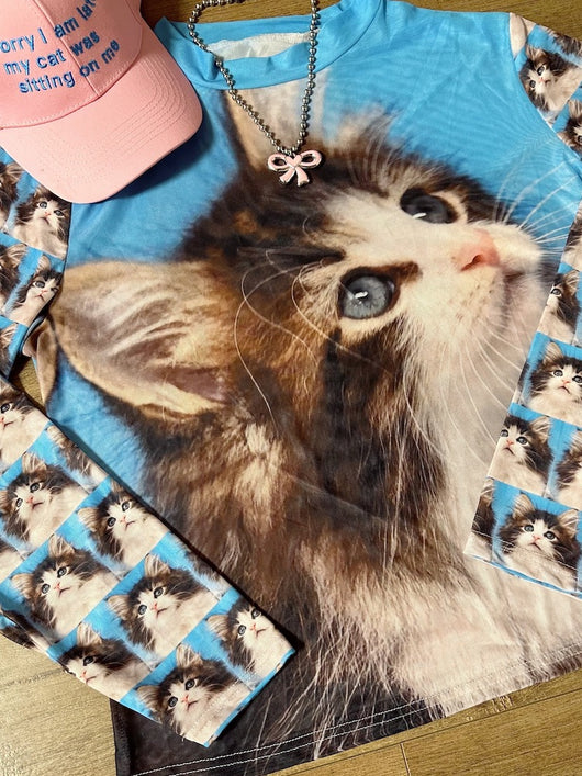 Blusa Estampado Gatos Transpirable con Protección Solar y Malla Elástica - Image 20