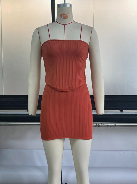 Conjunto Falda y Top Tubo Tejido con Diseño Irregular - Image 45